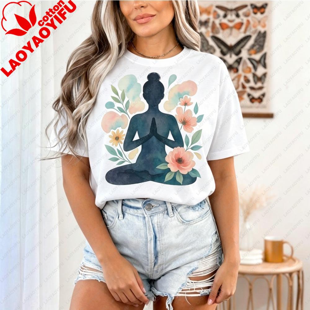 Yoga Shirt Floral Yoga Tops Yoga Lover Tees Meditation Sweatshirt Camisetas Unisex Clothing Y2k Accessories