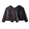 European and American Style, New Women's Clothing, Fashionable and Versatile Cross-border Casual Leather Jacket, Zipper Jacket