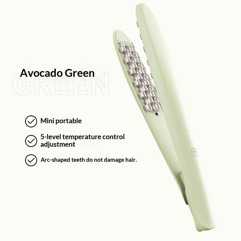 

Professional Volumizing Ceramic Hair Iron For Thicker Hair Or Larger Lasting Hair Volume Fluffy Hair Straightener Crimping Tool зелёный