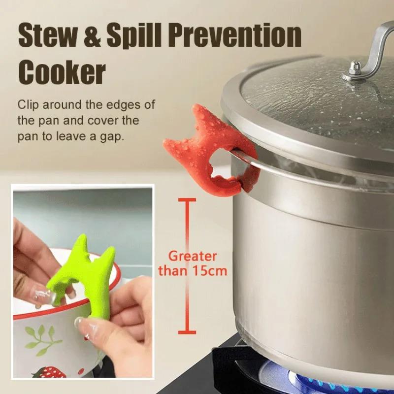 Kitchen Spoon Holders Shovel Spatula Rack Shelf Organizer Silicone Non-slip Anti-Scald Holder Steam Releaser Cooking Utensils