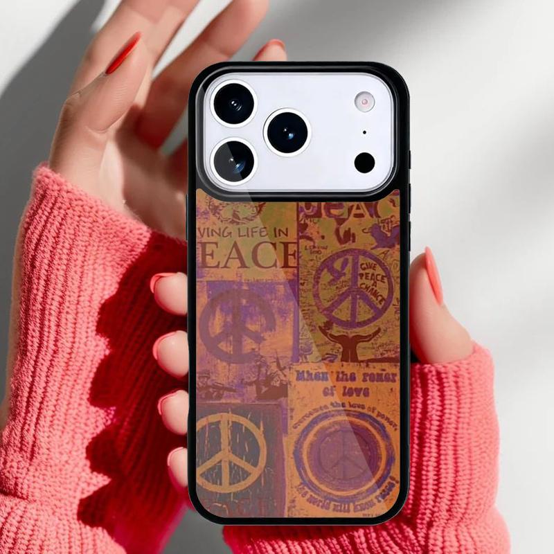 Hippy Hippie Psychedelic Art Peace Phone Case for iPhone 17 16 15 14 13 Pro Max Back Cover for 12 11 Pro Coque