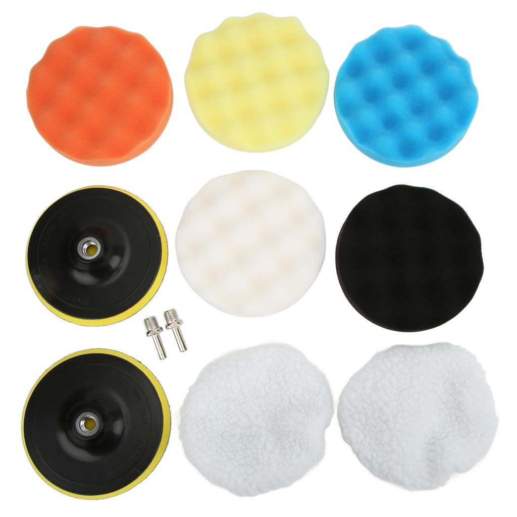 Poleringssvamp Pad Bonnet Set för Tvätt Vaxning Dammning för 5?6-tums pneumatiska elektriska polermaskiner