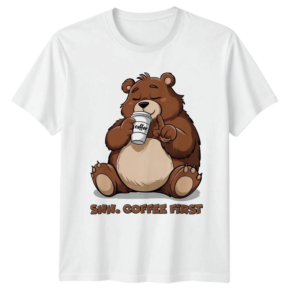 Shh Coffee First TShirt Coffee Lover Caffeine Enthusiast Gift For Him And Her S