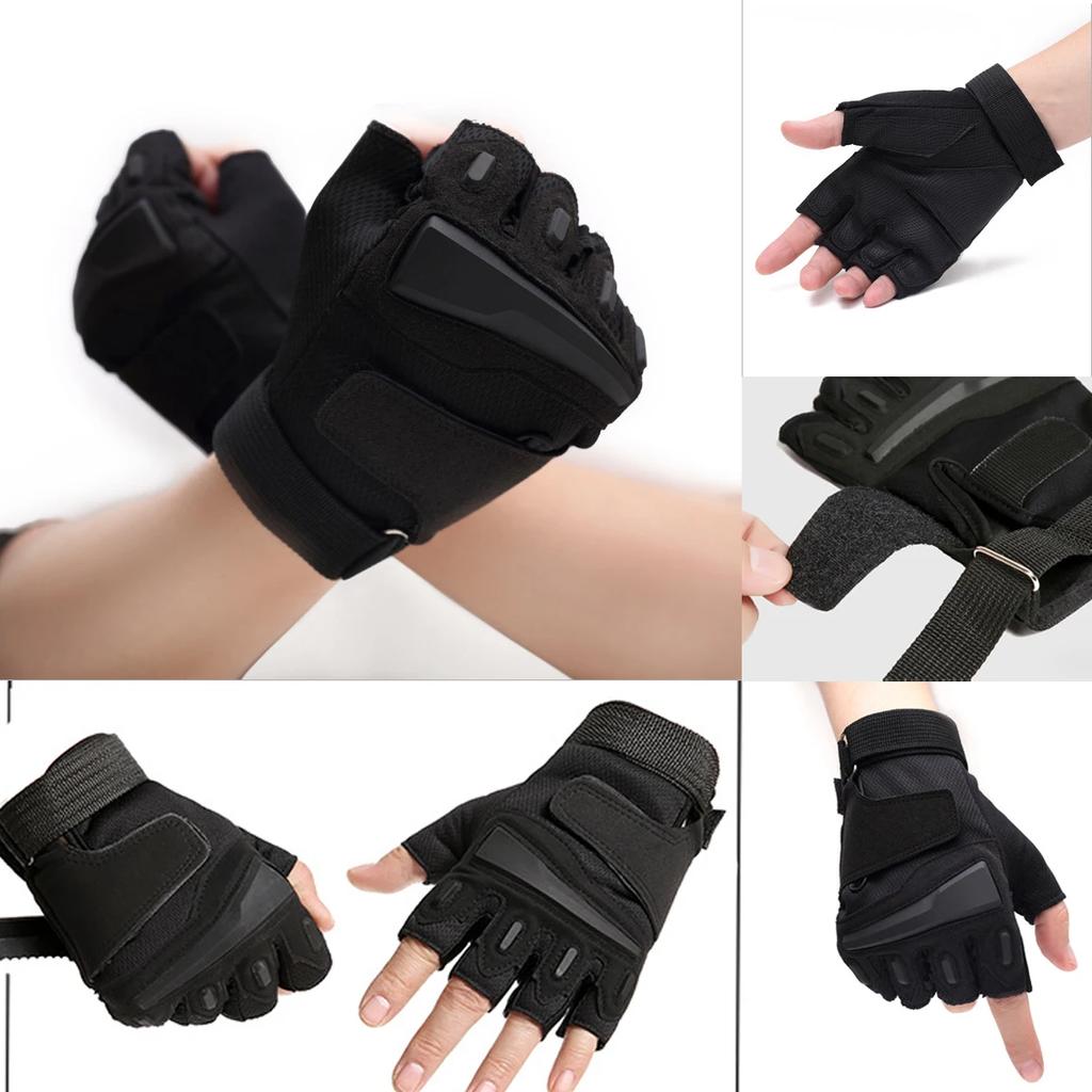 1Pair Bicycle Gloves Fingerless Gloves for Motorbike Motorcycle Hiking Hunting Gloves
