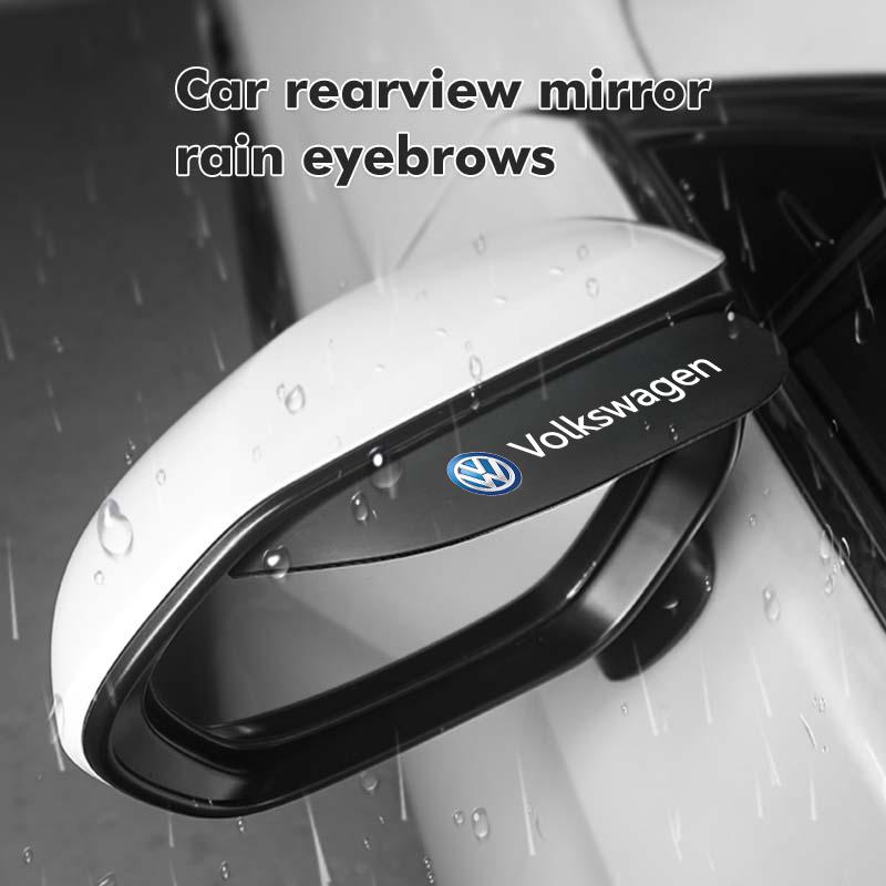 VW Valve Stems Caps Car Rearview Mirror Rainproof Eyebrow Cover Accessories For Volkswagen VW Scirocco Passat Polo B5 B6 B7 CC Tigu
