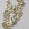 1Pair Fashion Polyester Lace Applique Gold Flower Embroidery Patch Lace Material Flower Patch Wedding Decoration