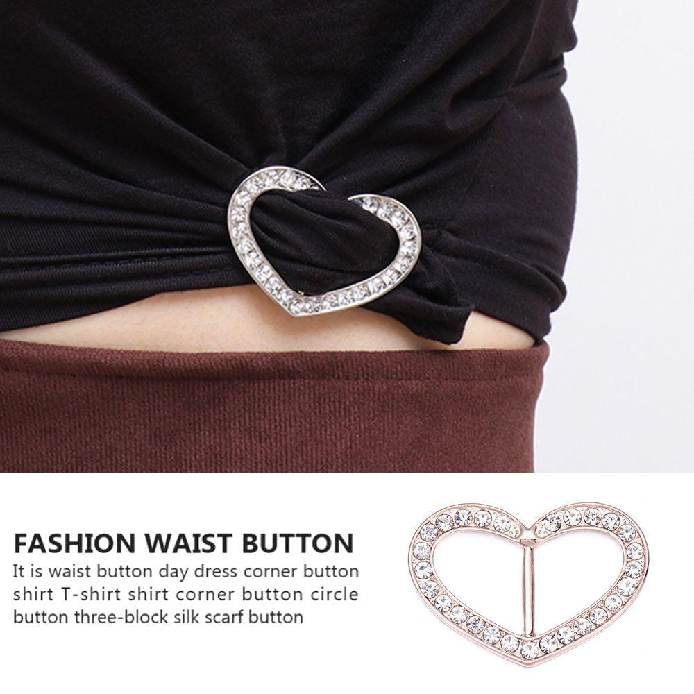 Rhinestone Butterfly Shape Buckle T-Shirt Clip Decorative Buckle Ring Clip Round Circle Scarf Ring