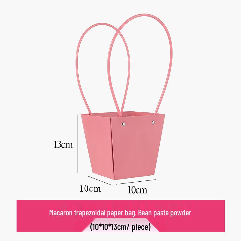 Macaron Color Series DIY Flower Arrangement Tote with Trapezoidal Design and Waterproof Kraft Paper