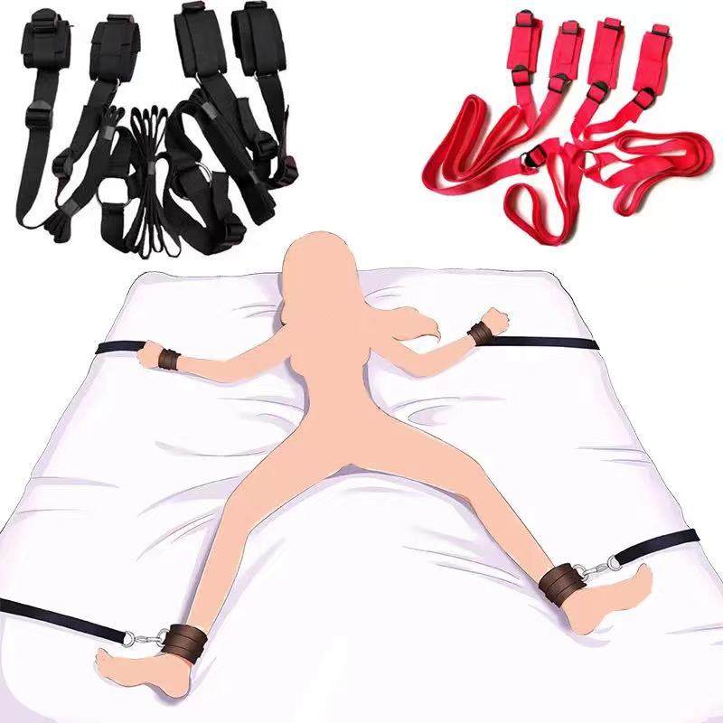 Sex Bondage Fetish Set Kit Handcuffs Bed Restraint Under Matress Sextoy Ankle Cuffs Adult Games Erotic Love Toy Fit All Bed