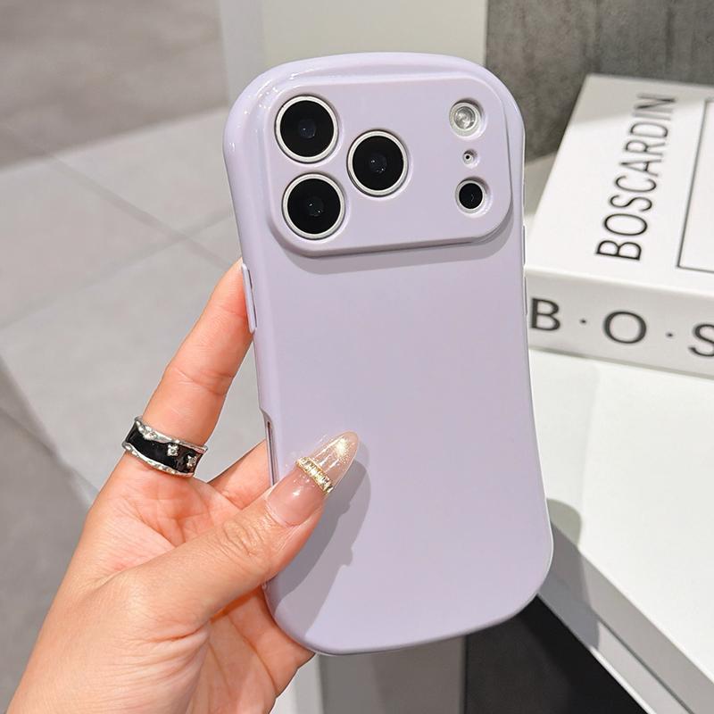 Trendy Candy Color Glossy Phone Case for For Iphone 17 Pro Max 16 1 14 13 12 11 Soft TPU Shockproof Cover Solid Pastel Color Hoesje