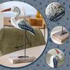 Sea Bird Figurine Collectible Retro Style Nautical Table Centerpiece Wooden Sculpture Desktop Ornament for Shelf Bedroom Cabinet