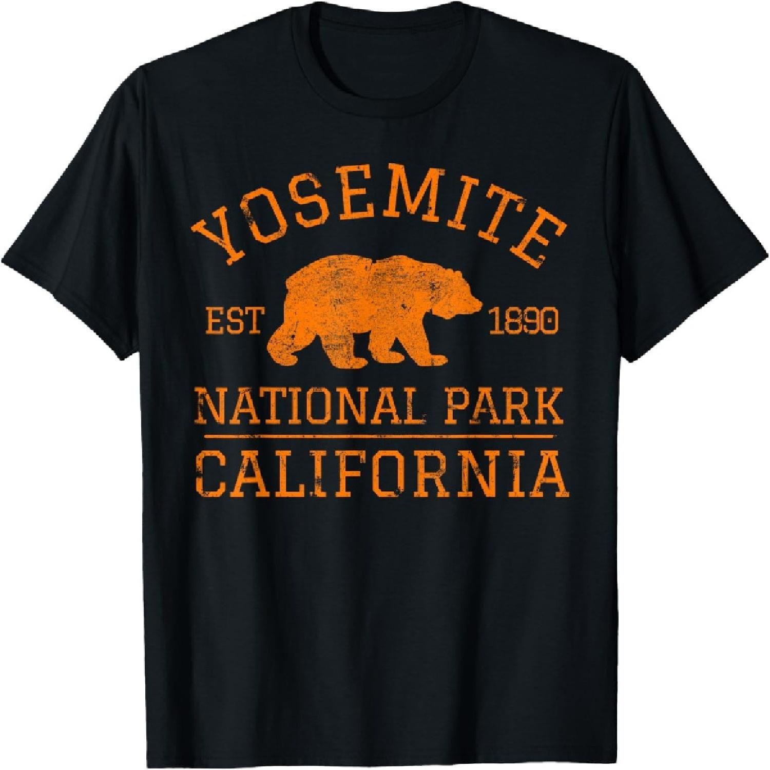 Yosemite National Park California Bear Hiking Outdoors T-Shirt S