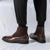 Módní návrhář Nové Pánské Špičaté Šněrovací Hnědé Černé Boty Trend Ležérní Luxusní Móda Vysoké Kotníkové Boty
