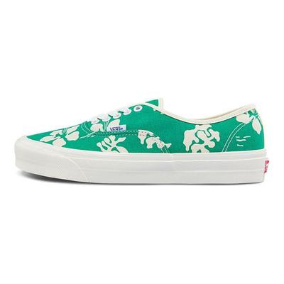 Autêntico 44 Dx Estampa Floral Casual Tênis de Skate de Cano Baixo Unissex Verde VN0A5KX4AWP