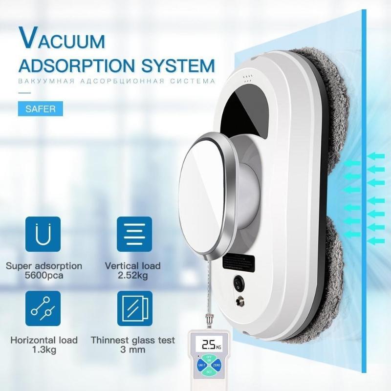 Robot Pulitore per Finestre Domestico Intelligente Ultrasottile Aspirapolvere Automatico ad Ultrasuoni Telecomando Robot per la Pulizia del Vetro