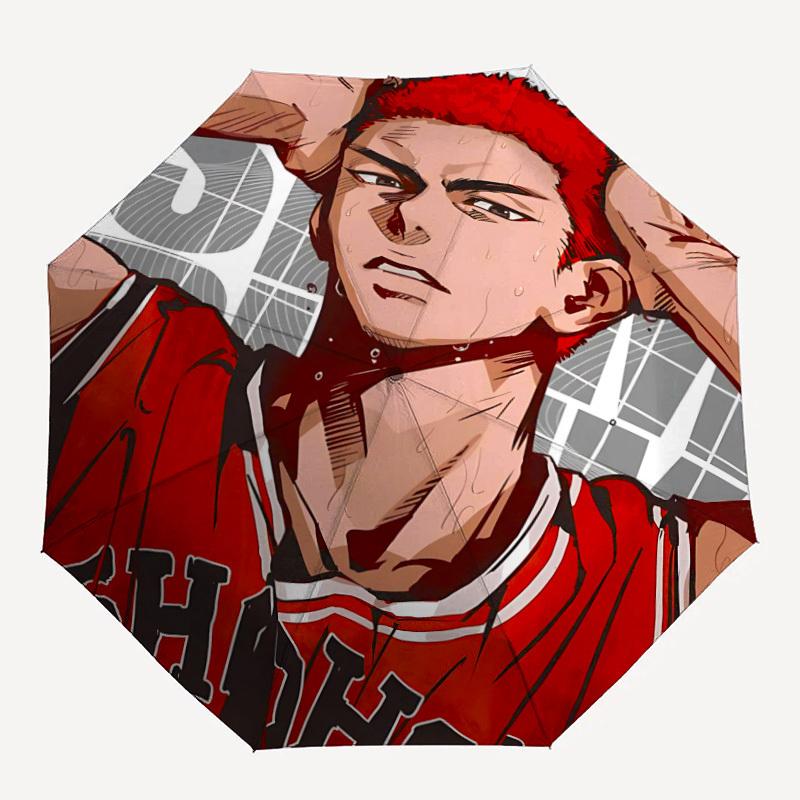 1pc SLAM DUNK Basketball Automatic Open/Close Umbrella - Compact Travel Umbrella, Perfect for Women & Men - Ideal Birthday/Christmas Gift, 158