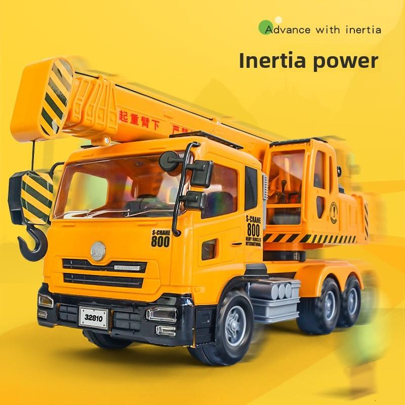 Kids Engineering Car With Large Crane And Inertia Function For Learning Play