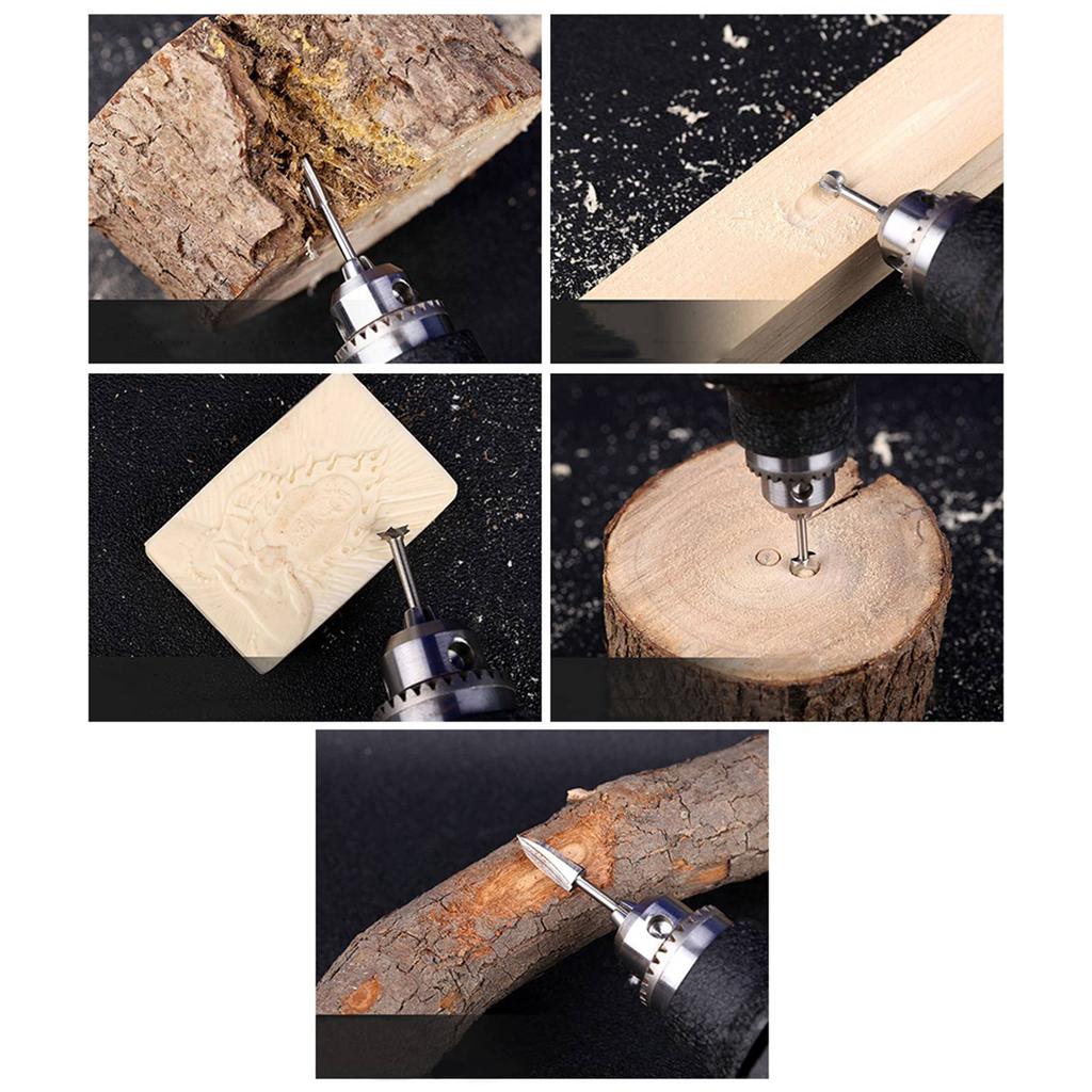 5 Pcs Wood Carving Engraving Drill Bit Set HSS Engraving Drill Bits DIY Wood Carving Tools Accessories