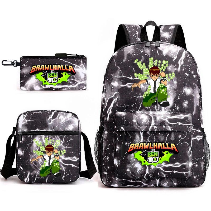New Hacker Junior Starry Sky School Bag Three-piece Set 10 Heat Transfer Personalized Backpack Leisure Bag