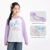 Girls' Pure Cotton Color-block Raglan Long-sleeve T-shirt