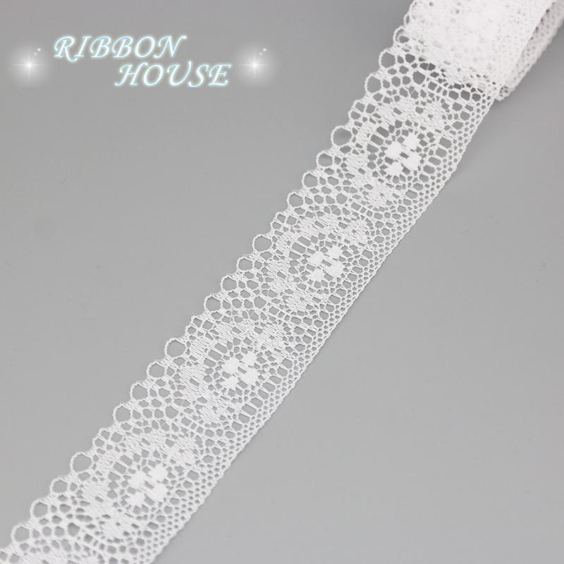 (10 Yards/roll) 40mm White Lace Fabric Webbing Decoration Packing Material
