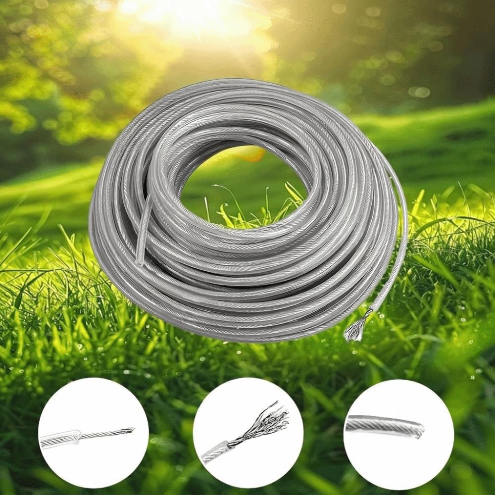 Nylon and Steel Wire Grass Trimmer Line 5m/10m/15m*2.4mm/2.7mm/3mm Trimmer Rope Garden Maintenance