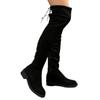 2025 Round Toe Low Heel Sewing Women's Boots Winter Over The Knee Stretch Boots Square Heel Lace-up High Quality Ladies Shoes