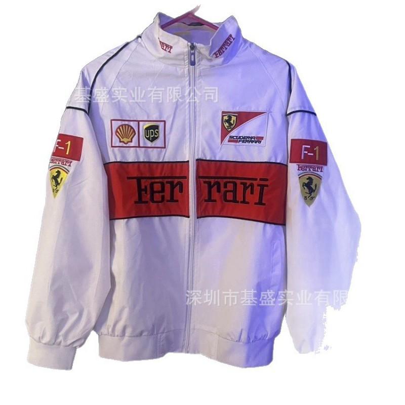 Men Women Racing Style Embroidered Motorcycle Jacket Cycling Windproof Outerwear Winter Sport Riding