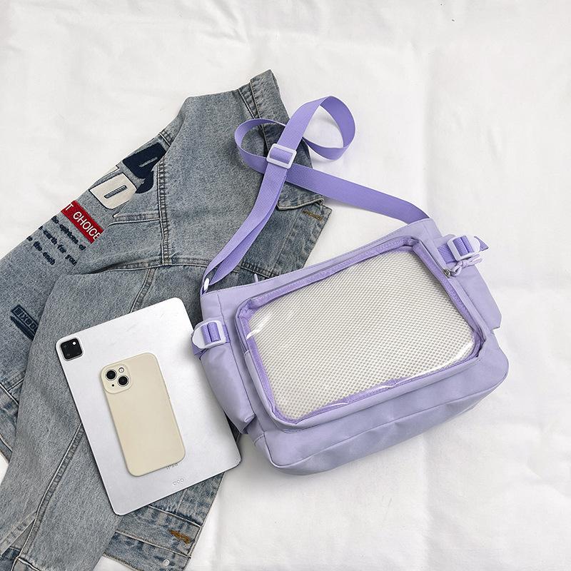 Transparent Single Shoulder Crossbody Baby Bag Pain Bag College Style Versatile Simple Large Capacity Class Book Carrier Bag Female