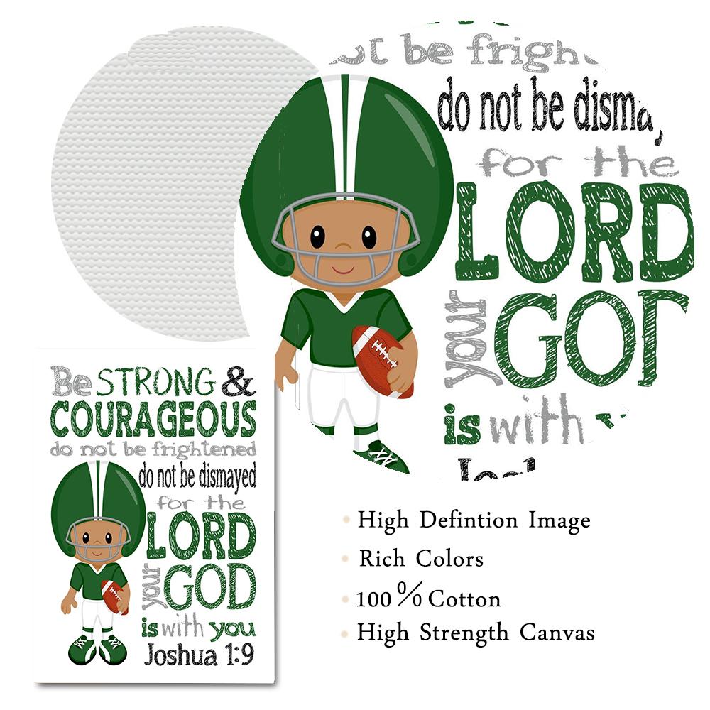 Bible Verse Posters and Prints African American Sports Christian Wall art Canvas Painting Nursery Pictures For Kids Room Decor