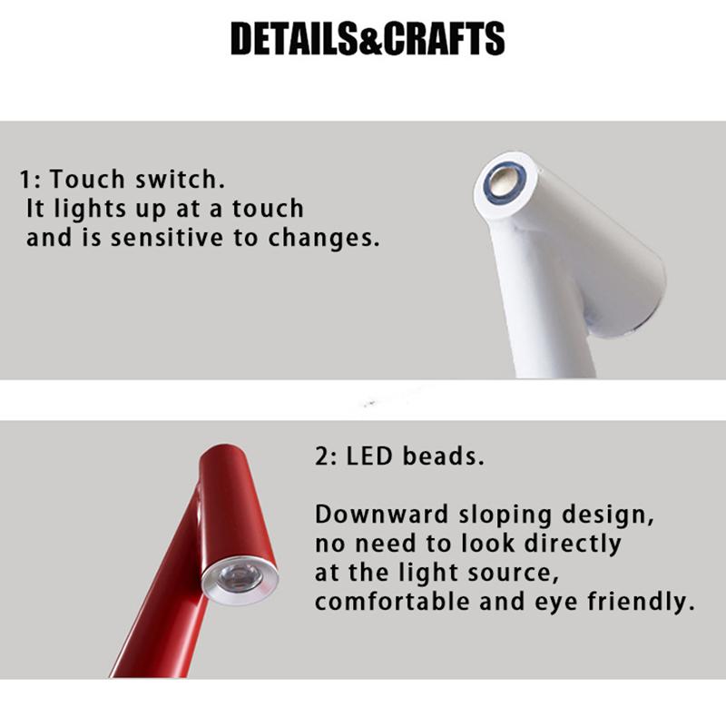 1PC Neue grenzüberschreitende Schreibtischlampe Licht Luxus Hohe Fußatmosphäre Licht Tragbares einfaches Aufladen Dekoratives Touch-Nachtlicht