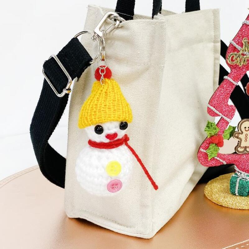 Crochet Snowman Keychain - 1-person Set