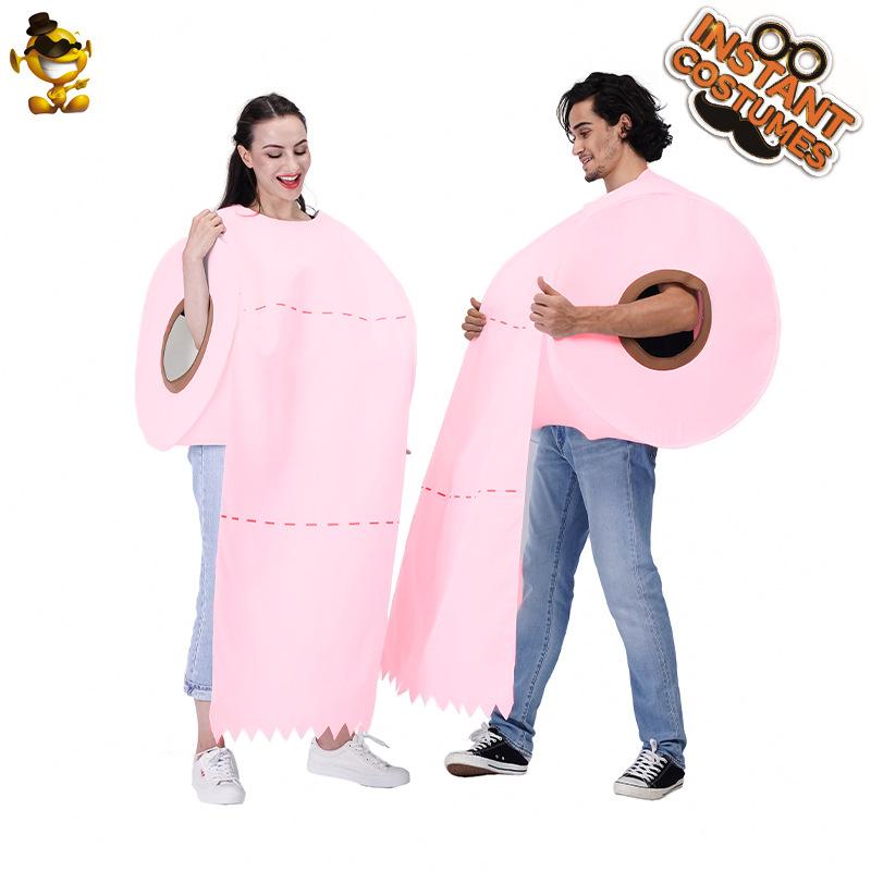 Halloween-Paar neues Parodie-Toilettenpapierrollen-Oberteil-Aufdruck-Kostüm Durchmesser
