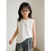 Unisex Kids' 100% Cotton Sleeveless T-shirt with Ribbed Cuffs, 200g 21s