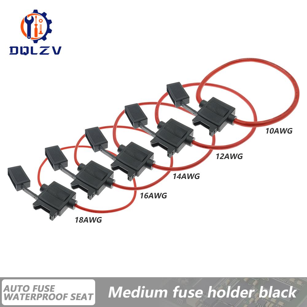 

Medium 32V Car Waterproof Fuse Holder Socket 18/16/14/12/10AWG Auto Motorcycle Motorbike Blade Fuse 3A 5A 7.5A 10A 15A 20A 25A 16AWG&No Fuse чёрный