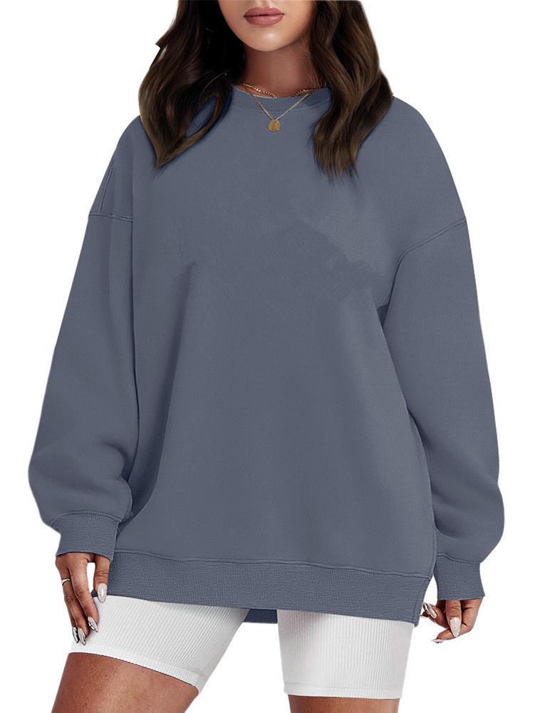 2024 Cross-Border Women's Plus Velvet Loose Long Sleeve Hoodie for Autumn & Winter