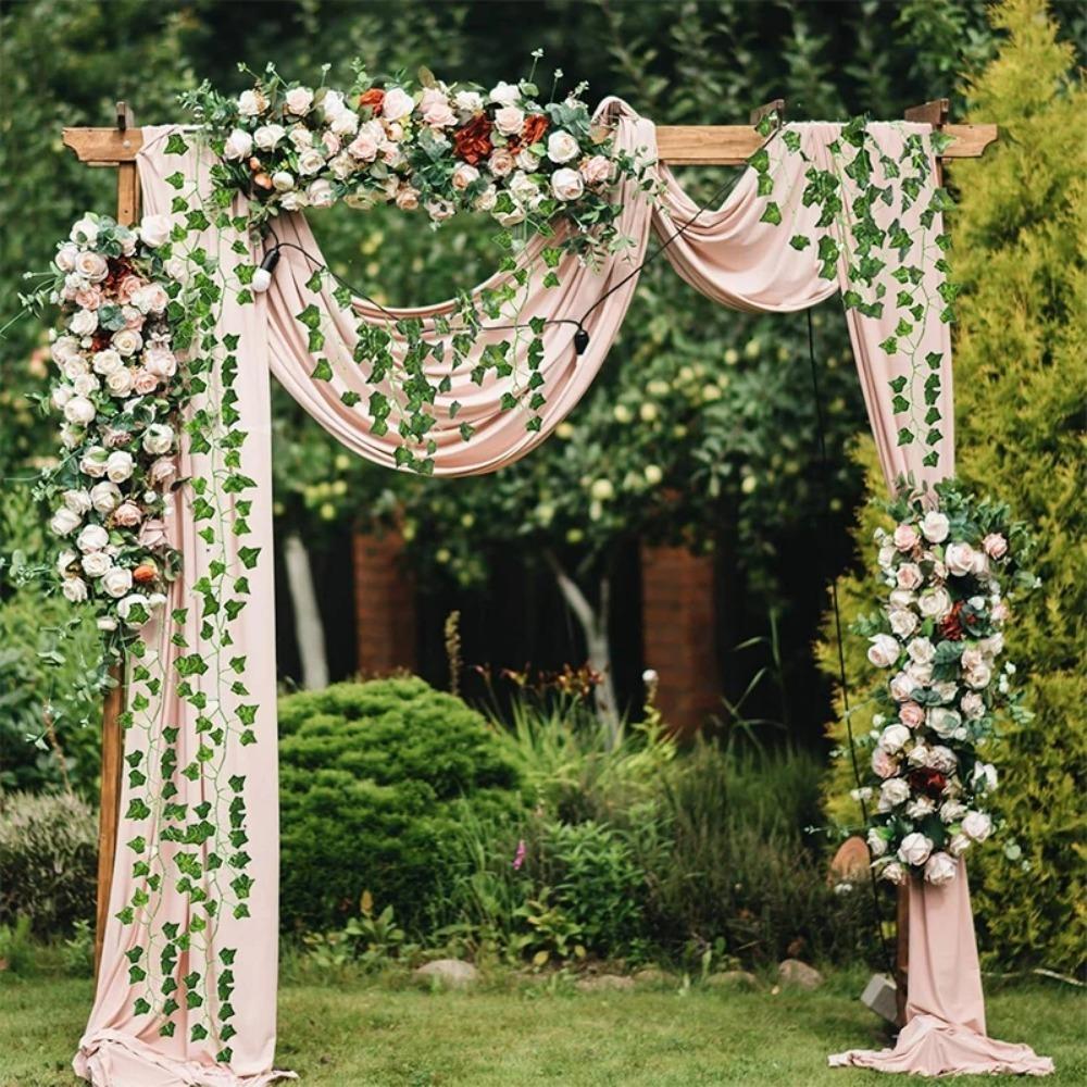 2/4//6/8/10M Silk Leaves Fake Creeper Green Leaf Ivy String for Home Decor Hanging Garland Artificial Plants Wedding Decoration