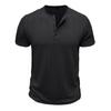 Herren Casual Sport -farbiges strukturiertes T-Shirt und Hemd, Herren Rundhals-Kurzarm-Oberteil