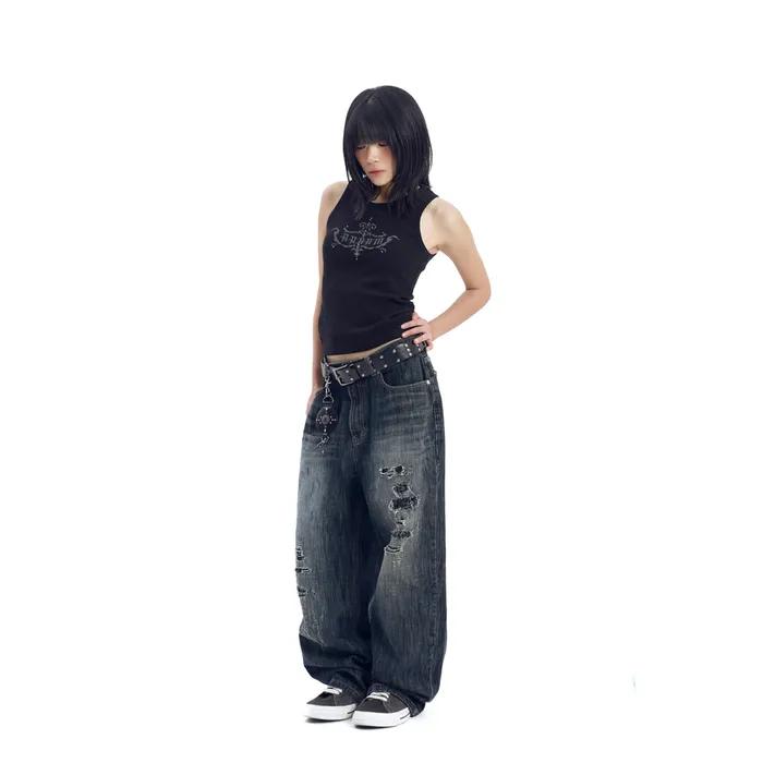 Circle Studded Belt (Black)