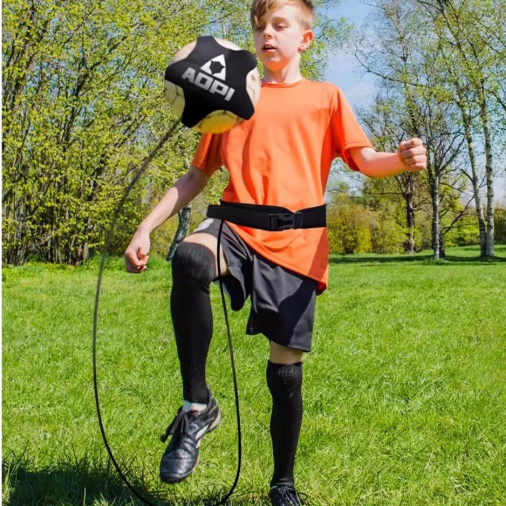 Football Juggling Strap: Training Ball for Primary & Secondary School Children, Rebound & Control Aid for Kicking Practice