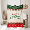 1 Flannel Christmas Happy Red and Green Printed Blanket, Soft and Comfortable Sofa, Air-conditioned Room Cover Blanket