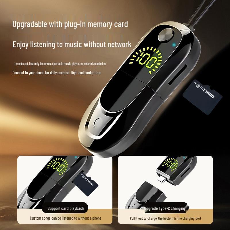High-Quality Clip-on Bluetooth Earphones with Long Battery, Noise Reduction, and Clear Calls for Wireless Sports