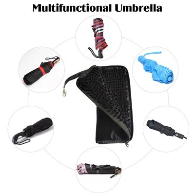 Black Umbrella Organizer Portable Umbrella Cover Absorbent Inner Lightweight with Zipper&Handle for Commute Work School Business