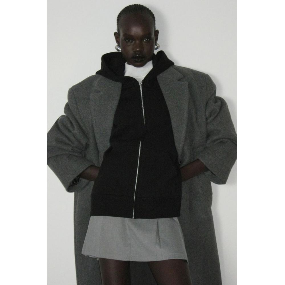 

HM Oversized худи на молнии, черный