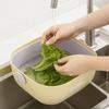 Double-Layer Fruit Cleaning Basket Plastic Vegetable Basket Modern Drainage Basket  Fruit Cleaning