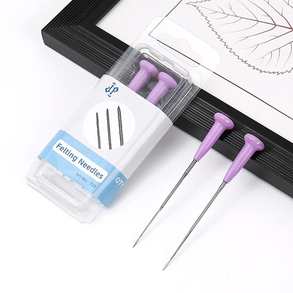 6Pcs Wool Felting Needle with Ergonomic Grip Beginner Wool Felt Needle Set Wool Felting Supply Needle Felting Tool