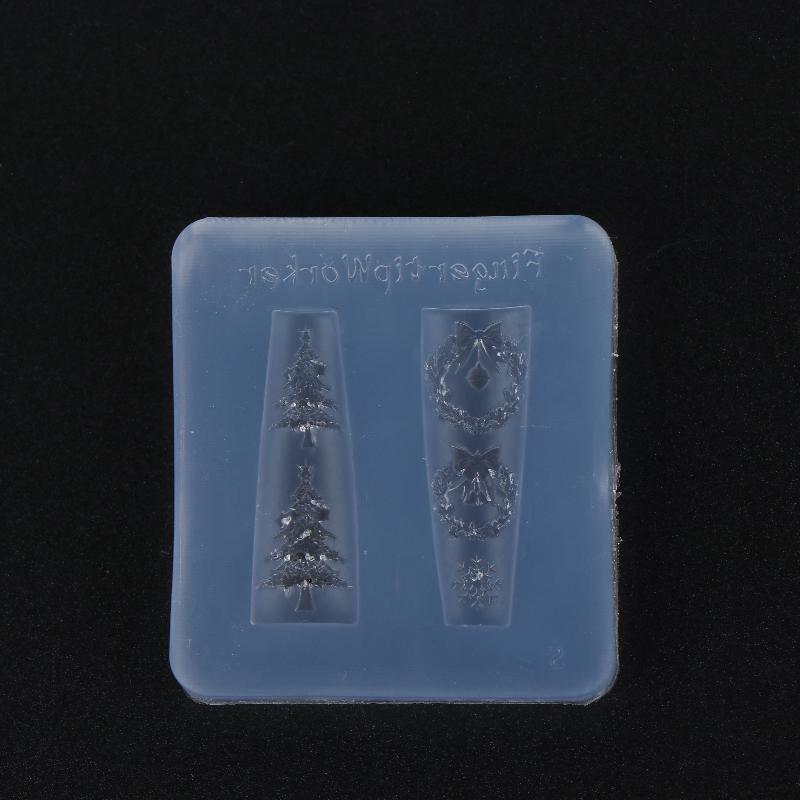 1Pcs Butterfly Knot Snowflake Christmas Wreath 3D Manicure Silicone Mold Cute Christmas Style Nail Art Molds Diy Nail Art Decor