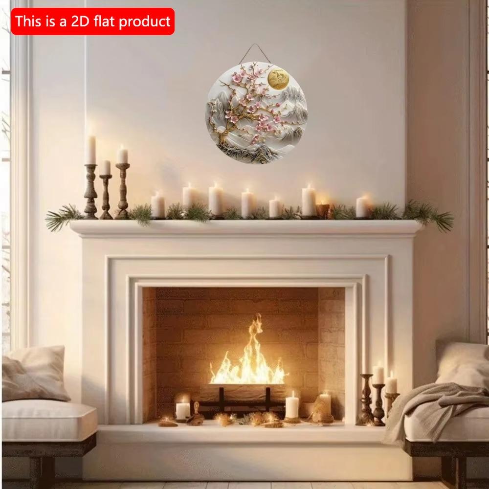 1 Stück 2D-Flaches rundes Holzschild – 20 cm, antiker Stil und schönes Kunstdekorationsgeschenk, geeignet für Hotel, Bar, Club, Wanddekoration zu Hause