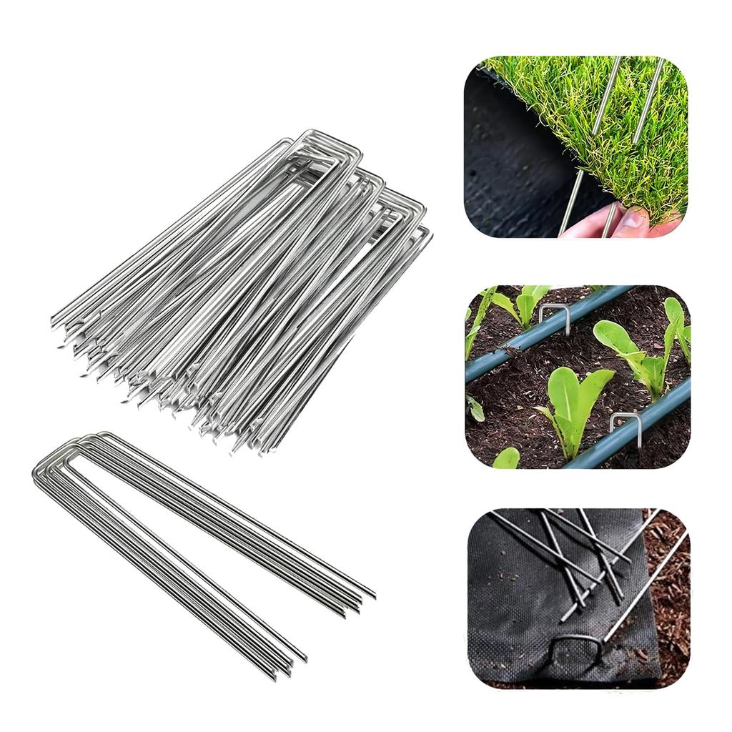 10/50pcs U-type Garden Staples Heavy-duty Fence Tubing Stakes Sod Pins Fabric Irrigation Tubing Holding Lawns Barrier Fixed Nail