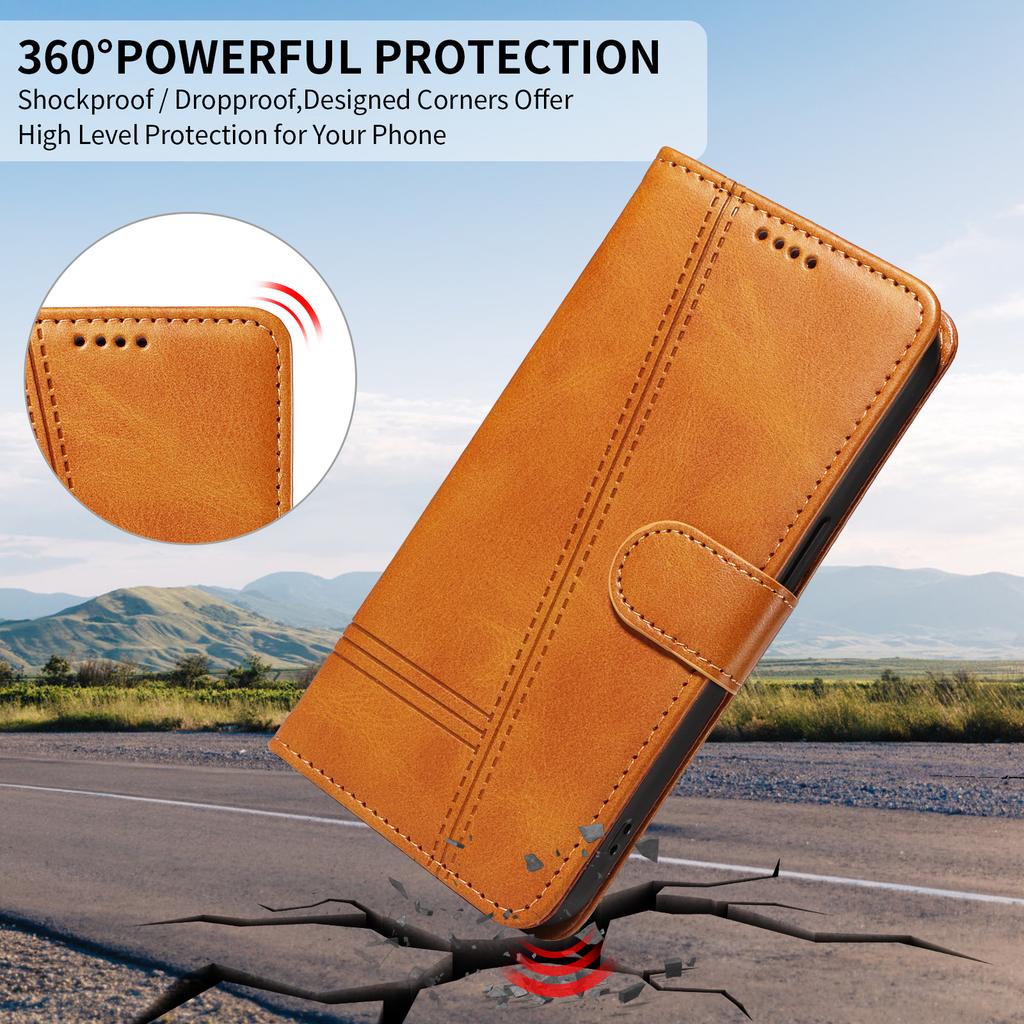 For Xiaomi Redmi 15C 4G (173mm) Wallet Case T-Shape Lines Leather Phone Cover Stand